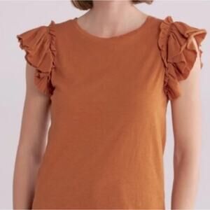 NWT Industry Flutter Sleeve Rust Colored Tee Shirt